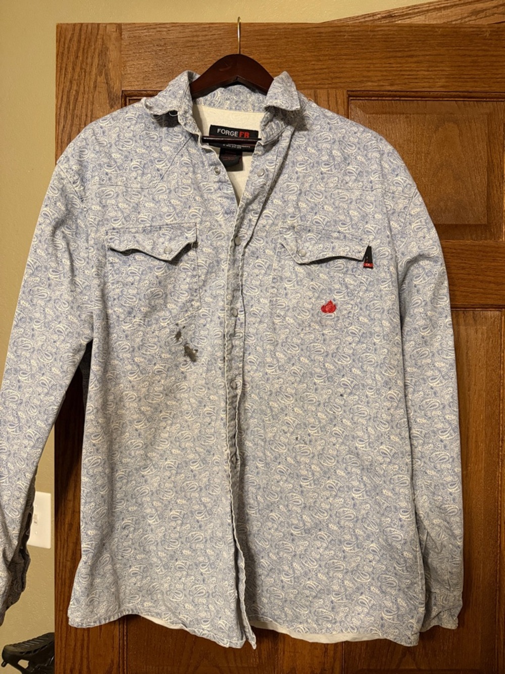 Forge FR Light Blue Paisley Work Shirt